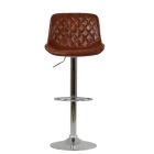 Mason Bar Stool Vintage Brown Leather & Chrome Base
