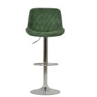 Mason Bar Stool Aged Olive Green Leather & Chrome Base