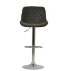 Mason Bar Stool Slate Grey Leather & Chrome Base