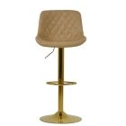 Graf Bar Stool Aged Cream Leather & Gold Base