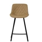Matteo Bar Stool Aged Cream Leather & Black 65cm