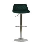 Hudson Bar Stool Emerald Green Velvet & Chrome Base