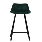 Duran Bar Stool Emerald Green Velvet & Black 65cm