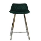 Duran Bar Stool Emerald Green Velvet & Chrome 65cm