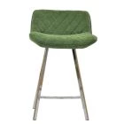 Franz Bar Stool Aged Olive Green Leather & Chrome 75cm