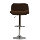 Kudos Bar Stool Aged Brown Leather & Chrome Base