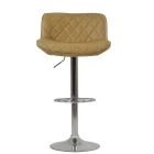 Kudos Bar Stool Aged Cream Leather & Chrome Base