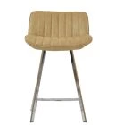 Islay Bar Stool Aged Cream Leather & Chrome 75cm