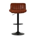 Sydney Bar Stool Vintage Tan Brown Leather & Black Base
