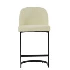 Delamere Bar Stool Cream Boucle Fabric & Black 75cm