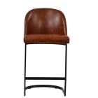 Delamere Bar Stool Vintage Brown Leather & Black 75cm