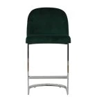 Delamere Bar Stool Emerald Green Velvet & Chrome 75cm