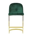 Delamere Bar Stool Emerald Green Velvet & Brass 75cm