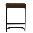 Burrello Bar Stool Aged Brown Leather & Black 75cm