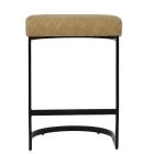 Burrello Bar Stool Aged Cream Leather & Black 75cm