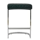 Burrello Bar Stool Forest Green Leather & Chrome 75cm