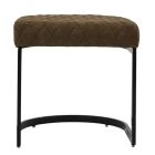 Burrello Low Bar Stool Aged Brown Leather & Black 46cm