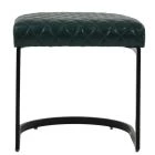 Burrello Low Bar Stool Forest Green Leather & Black 46cm