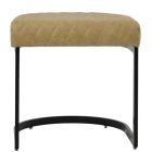Burrello Low Bar Stool Aged Cream Leather & Black 46cm