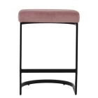 Layto Bar Stool Pink Velvet & Black 65cm