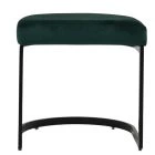 Layto Low Bar Stool Emerald Green Velvet & Black 46cm