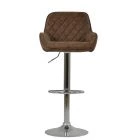Albany Bar Stool Aged Brown Leather & Chrome Base