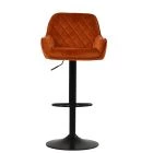 Arnside Bar Stool Burnt Orange Velvet & Black Base