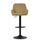 Bronx Bar Stool Aged Cream Leather & Black Base