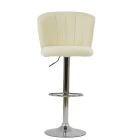 Harlem Bar Stool Cream Boucle Fabric & Chrome Base