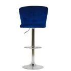 Harlem Bar Stool Blue Velvet & Chrome Base