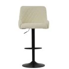 Greenwich Bar Stool Cream Boucle Fabric & Black Base