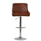 Manhat Bar Stool Vintage Brown Leather & Chrome Base