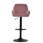Arnside Bar Stool Pink Velvet & Black Base