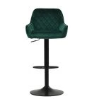 Arnside Bar Stool Emerald Green Velvet & Black Base