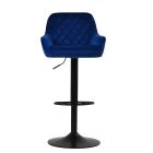 Arnside Bar Stool Blue Velvet & Black Base