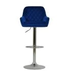 Albany Bar Stool Blue Velvet & Chrome Base