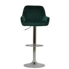 Albany Bar Stool Emerald Green Velvet & Chrome Base