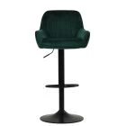 Bronx Bar Stool Emerald Green Velvet & Black Base