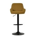 Bronx Bar Stool Light Tan Brown Leather & Black