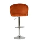 Kenton Bar Stool Burnt Orange Velvet & Chrome Base