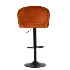 Franklin Bar Stool Burnt Orange Velvet & Black Base
