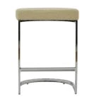 Layto Bar Stool Mink Boucle Fabric & Chrome 75cm