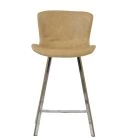 Caribe Bar Stool Aged Cream Leather & Chrome 65cm