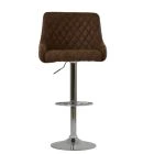 Manhattan Bar Stool Aged Brown Leather & Chrome Base