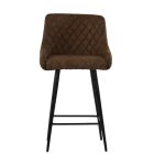 Vault Bar Stool Aged Brown Leather & Black Base