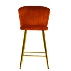 Dove Bar Stool Burnt Orange Velvet & Gold Base