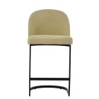 Delamere Bar Stool Mink Boucle Fabric & Black 65cm