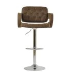 Chase Bar Stool Aged Brown Leather & Chrome Base