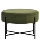 Avon Foot Stool Olive Green Velvet & Black