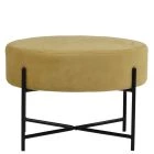 Avon Foot Stool Camel Velvet & Black